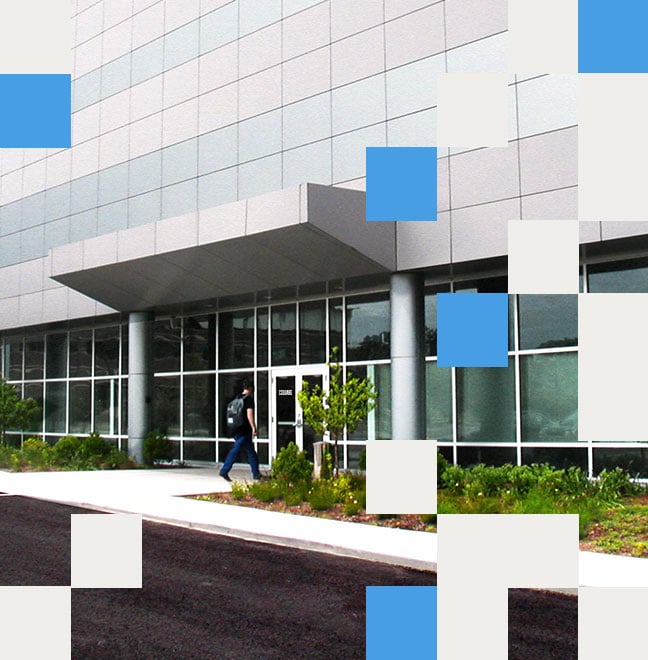 Csquare data center building entrance.